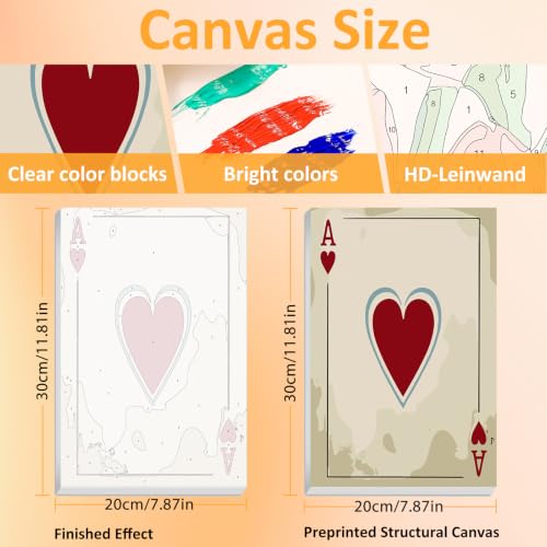 Mandun Poker Paint by Numbers Kit for Adults, 3 Pack, 7.8x11.8 inch | DIY Painting Kits Crafts for Adults, Relieve Stress, Frame Canvas, Wooden Easel, Gift Box, Home Wall Decor - color: 3 Pack Poker