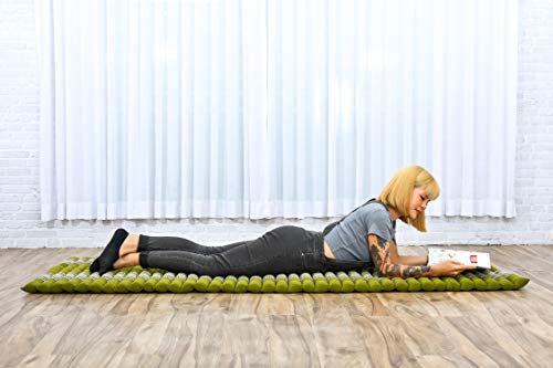 Leewadee - Foldable Floor Mattress - Japanese Roll Up Futon -Trifold Tatami Mat- Guest Floor Bed - Camping Mattress - Thai Massage Mat, Kapok Filled, 75 x 28 inches, Green - color: Sf17 - Green, size: M: 75x28"