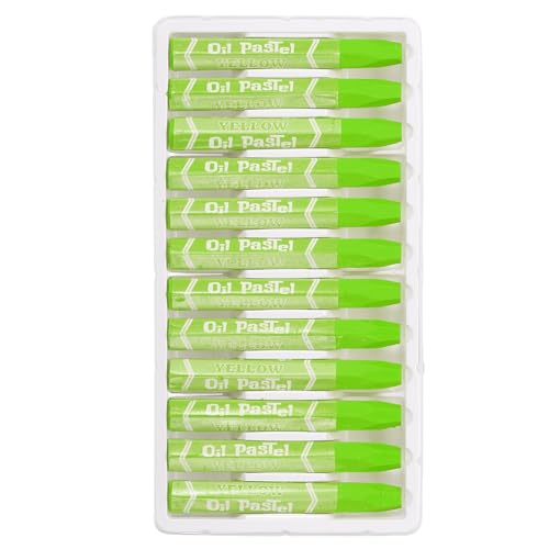 PATIKIL Yellow Green Oil Pastels, 48Pcs Soft Oil Crayons Pastels Stick Vibrant and Creamy Art Supplies Bulk for Artists Beginners Art Painting Drawing Blending Graffiti Gallery - color: Yellow Green