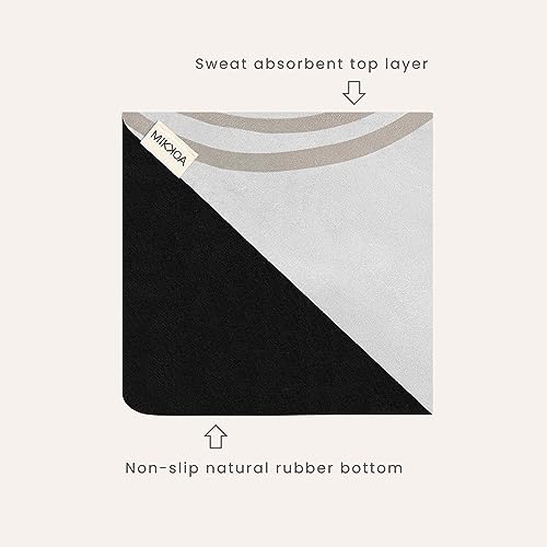 Travel Yoga Mat 1.5mm | Foldable, Lightweight Mat | Use for Travel, Backpacking, Yoga Retreat, Outdoors, Gym, Pilates, Machine Washable, Eco-Friendly - color: Cream