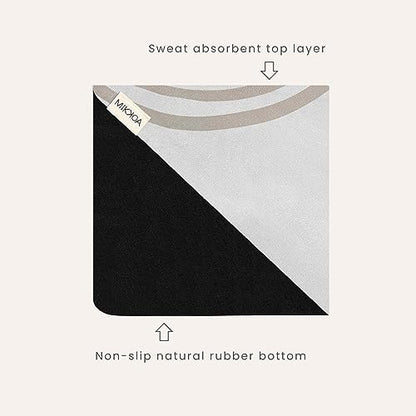 Travel Yoga Mat 1.5mm | Foldable, Lightweight Mat | Use for Travel, Backpacking, Yoga Retreat, Outdoors, Gym, Pilates, Machine Washable, Eco-Friendly - color: Cream