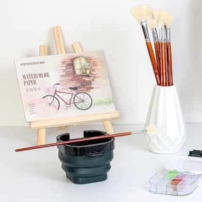 DUGATO Hog Hair Fan Paint Brush Set, 9-Piece Long Handle Brushes | Comfortable Wood Handle for Ceramic Pottery Glazing & Painting, Ideal for Acrylic & Oil, Smooth Blending & Texture Effects - size: 9pcs Fan Brushes
