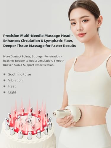 Yuonry Lymphatic Drainage Massager & Anti Cellulite Massage Tool, Helps Reduce Stretch Marks & Cellulite, for Legs, Arms & Belly, Body Sculpting Machine with Microcurrent, Light, Heat & Vibration