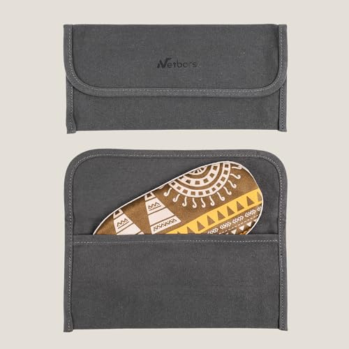 100% Mulberry Silk Sleep Mask with Eye Steam Pocket and Velvet Elastic Band, Luxury 22mm Silk Eye Mask for Nap Sleeping Relaxation and Travel, Gift Package, African Totem - color: Brown