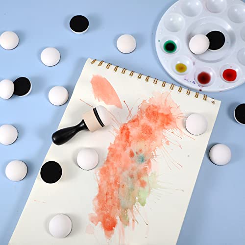 21 Packs Mini Round Ink Blending Tool with Foams Set 2.7 Inch Including 20 Pcs Replacement Refill Sponge Domed Foam Pads Art Supplies for Distressing Blending and More