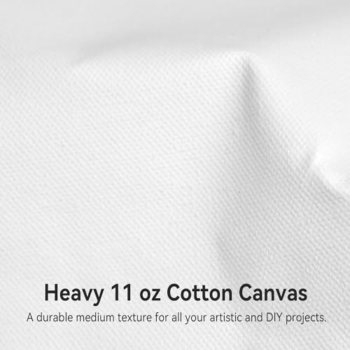 PHOENIX 12 Inch Wide x 6 Yard (18 Feet) Long Canvas Roll | 100% Cotton 11 Oz. Gesso Primed, Ready to Use Unstretched Professional Roll of Canvas for Oil & Acrylic Painting - size: 12 inch x 6 yard, style: 11 oz.