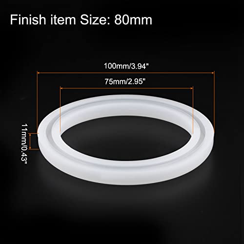 HARFINGTON Bracelet Mold Bangle Ring Mold Silicone Round Epoxy 80mm Wristlet Keychains Mold for DIY Resin Bangle Bracelet Car Key Chain Jewelry Making - size: 75mmx100mm