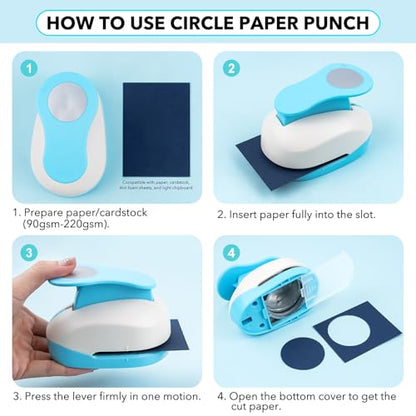 6PCS Circle Paper Punch, Handmade Scrapbook Paper Puncher, 6 Size (0.3"+ 0.6"+ 1" +1.5"+2"+3") of Scrapbooking Punches Crafting Designs for Office Supplies, Card Making, DIY Albums Photos - color: 0.3"+ 0.6"+ 1" +1.5"+2"+3"