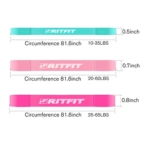 RitFit Pull Up Assist Band in Natural Latex for Stretching and Mobility - color: Combo