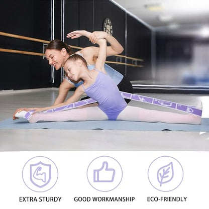 2 Pcs Kids Stretch Bands Dance Stretching Straps for Children Gymnastics Equipment Dance Training Elastic Band for Kids Multi-Loop Numbered Stretch Band for Ballet Cheerleading-8 Loops