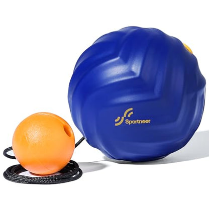 Sportneer Massage Balls for Trigger Point Therapy, Lacrosse Ball with String, Muscle Myofascial Massage Balls for Deep Tissue Release Foot Plantar Fasciitis,Hard Ball for Back Shoulder Relax- Blue