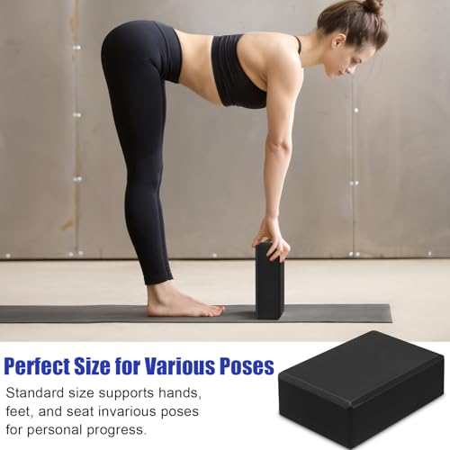 Silipull 10 Pcs Pilates Ring Blocks Set for Women Home Yoga Equipment Accessories Pilates Ring Circle and Ball Workouts Gift Include Ball Yoga Circle Resistance Bands Block Straps Gym Bag - color: Black