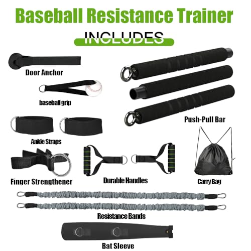 Davllin Baseball Resistance Trainer,Training Aid for Baseball Softball Pitchers,Interchangeable Grips to Build Arm Strength,Arm Bands for Baseball Players,Baseball Throwing Trainer,Great to Warm-Up - style: 12-in-1 Ultimate