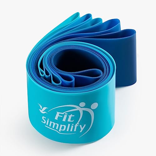 Fit Simplify Resistance Loop Exercise Bands with Instruction Guide and Carry Bag, Set of 5 - color: Blue