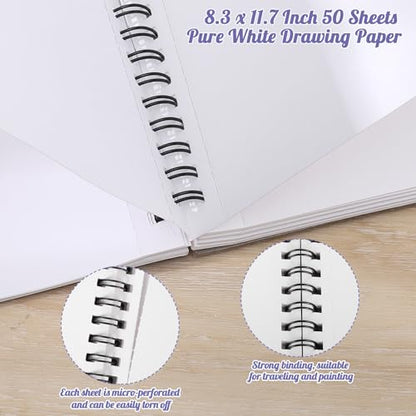 8.3×11.7In Marker Paper Pad, 50 Sheets Bleed-Resistant Paper, Spiral Bound | 120gsm Acid-Free Drawing Paper, Tear-Off Pages, Lays Flat, for Alcohol Markers, Pens, Sketching & Crayon - size: 8.3×11.7 Inch (1 Pack)