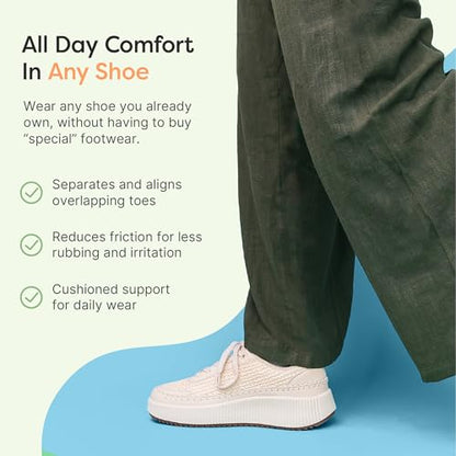 ZenToes Triple Loop Hammertoe Crest, Men & Women, Cushion, 4 Pack - color: Soft Support White