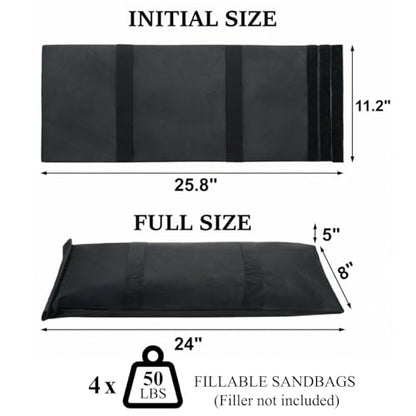 Peohud 200 LBS Sand Bags for Weight, 4 Pack Fillable Sandbags for Umbrella Base, Weatherproof Heavy Duty Weight Bags for Furniture Outdoor Garden Poolside Cantilever Umbrella Stand Accessories