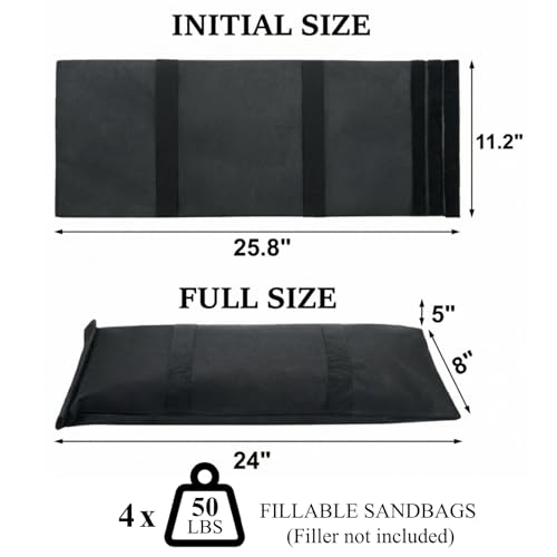 Peohud 200 LBS Sand Bags for Weight, 4 Pack Fillable Sandbags for Umbrella Base, Weatherproof Heavy Duty Weight Bags for Furniture Outdoor Garden Poolside Cantilever Umbrella Stand Accessories