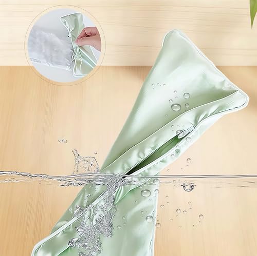 Flexseed Eye Pillow, Hot or Cold Weighted Satin Eye Mask, Microwaveable Moist Heat Eye Compress, Unscented Washable, Perfect for Sleeping, Yoga, Migraine Relief, Pack of 2 (Flexseed)
