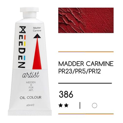 MEEDEN Artist Grade Oil Paint: Madder Carmine - 60ml/2oz Tube | Professional Art Paints and Supplies for Canvas Painting - color: Madder Carmine, size: 2 Fl Oz (Pack of 1)