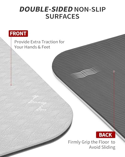 CAMBIVO 72''x48'' Large Yoga Mat, Extra Thick TPE Workout Mat - color: GRAY, size: 6mm