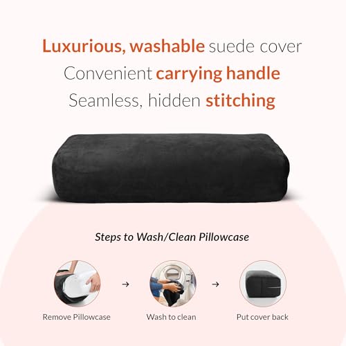 Gurus Super Soft & Firm Yoga Bolster Pillow - Lightweight, Easy to Carry with Handles - Rectangular, Machine Washable Cover