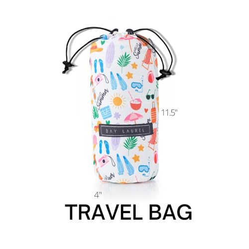 BAY LAUREL Turkish Beach Towel with Travel Bag 39 x 71 Quick Dry Sand Free Lightweight Large Oversized Towels Light - color: Green With Mix White
