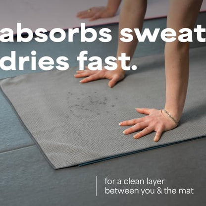 S&T INC. Aura Microfiber Yoga Mat Towel with Grip, 24" x 72", Grey | Silicone Grip Backing, Soft and Absorbent, Quick-Dry for Gym, Pilates, and Hot Yoga, Compact for Gym Bag, Machine Washable - color: Grey