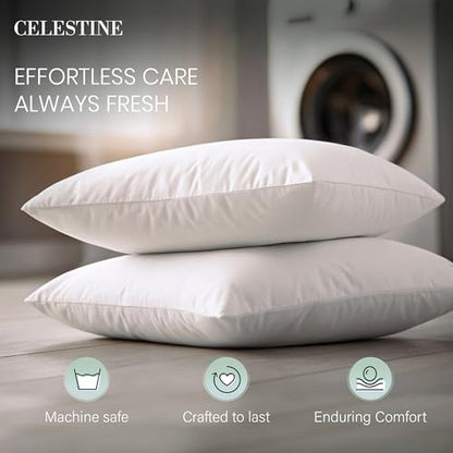 King Size Bed Pillows Set of 4 – Soft & Supportive Down Alternative Microfiber Filling, Plush White 36x20 Sleeping Pillows for Side and Back Sleepers, Breathable, Machine Washable