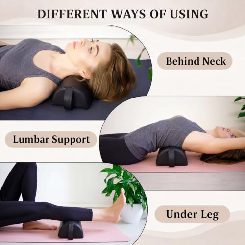Ripeng 4 Pcs Half Round Massage Table Bolster Pillow Pad with Strap Handle - size: 6"w X 3"h X 13"L