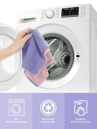 Fantasticlean Microfiber Cleaning Cloth Roll- 40 Sheets, 12"x12" (Lavender) - color: Lavender, size: 40 pack