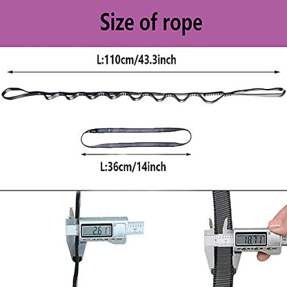 Aokitec Daisy Chains Climbing Strap Strap Rope Yoga Pilates Stretching StrapsMulti-Loop Climber Strength Daisy Chains, 1 Safety Carabiner with Twist Lock System and 1 Connecting Rope