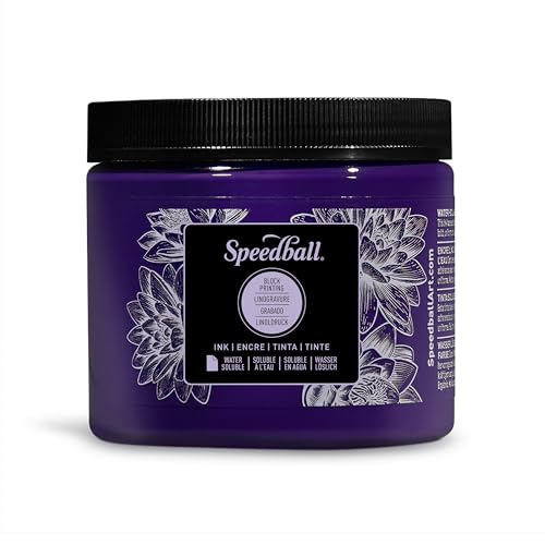 Speedball Water-Soluble Block Printing Ink, 16 oz Jar, Violet (003708)