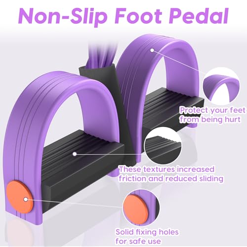 Pedal Resistance Band with Handle, 6-Tube Elastic Exercise Band Resistance