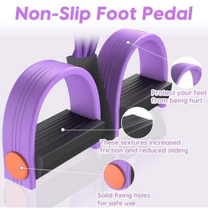 Pedal Resistance Band with Handle, 6-Tube Elastic Exercise Band Resistance