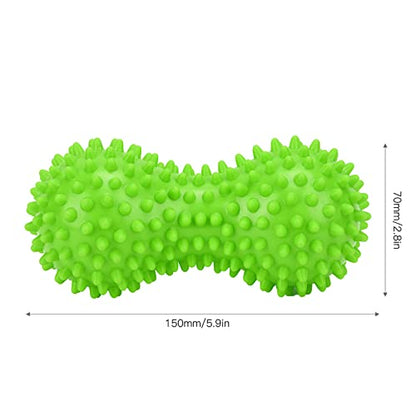 PVC Peanut Massage Ball, Peanut Massage Roller, Spiky Massage Ball, Yoga Spike Ball for Muscle Hand Planta Pedis Relaxation (Green)