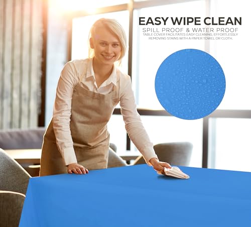 Utopia Kitchen Plastic Table Cloth Disposable [Blue, 12 Pack] | 54x108 Inch Rectangle Tablecloth Waterproof Stain Resistant Party Table Cover - color: Blue, size: 54X108 Inch - 12PC