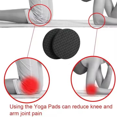 2-piece set yoga knee pads and exercise mats - super thick anti slip support for thick boards, gardening, push ups, knees, Pilates, and floor exercises - knees, elbows, wrists - color: black