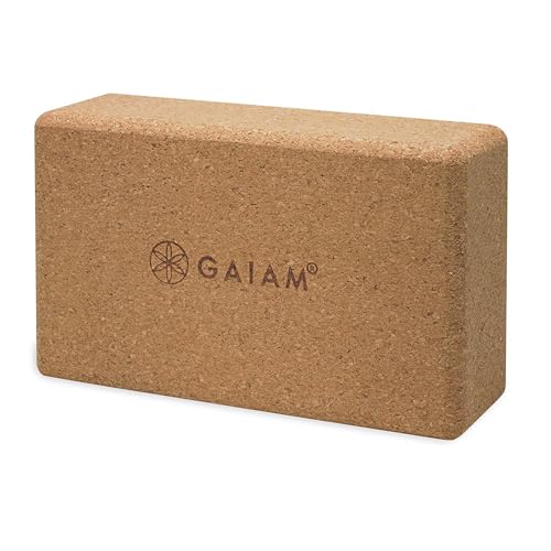 Gaiam Natural Cork Yoga Block, Non-Slip Brick for Pilates & Balance | 100% natural cork with non-slip grip & rounded edges. Eco-friendly foam alternative for yoga, Pilates, balance & meditation. - size: 1 EA (Pack of 12)