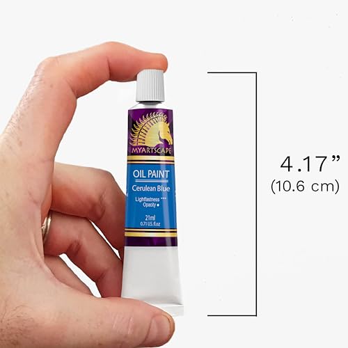 MyArtscape Oil Paint Set - 12 x 21ml Artist Oil Paint Tubes | Rich pigment oil paint set with smooth blending glossy finish and excellent coverage for canvas painting