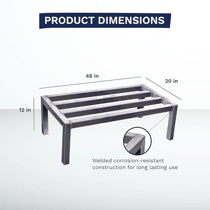 CenPro Commercial NSF Aluminum Dunnage Rack - 1,500 lb. Weight Capacity - 36"x20"x12" (28W-135) - size: 36x20x12"