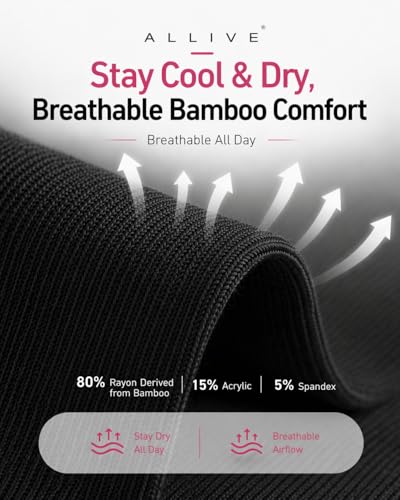 ALLIVE Pilates Socks with Grips for Women, Bamboo Breathable Non Slip Socks for Yoga, Barre, Studio, and Home Use - color: 6pairs 2black2white2grey