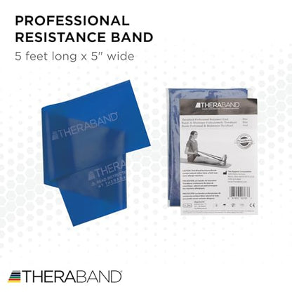 THERABAND Professional Resistance Band, Blue Level 4 Extra Heavy, 5 ft | Elastic resistance band for exercise, strength training, stretching and physical therapy - ideal for home workouts - color: Level 5 / Special Heavy - Blue