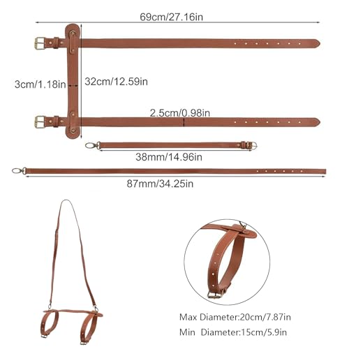 Lolmi PU Leather Blanket Strap,Picnic Blanket Carry Strap Yoga Mat Strap
