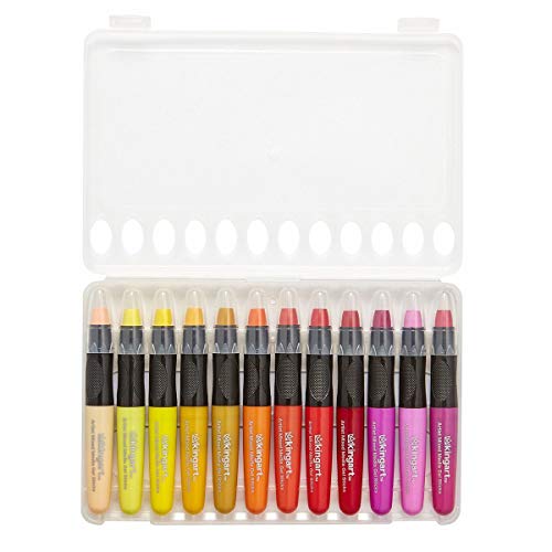 KINGART Mixed Media Gel Stick Crayons, Vibrant, Set of 48-Colors | Water-Soluble Gel Crayons, Smooth Blend, Works on Paper, Wood & Canvas, Odorless, Non-Toxic, Storage Case Included