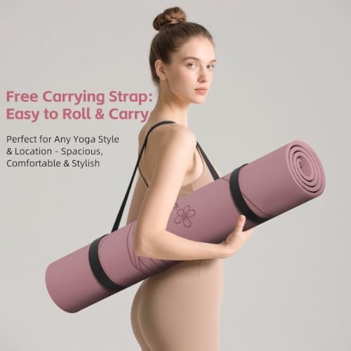 Large 76"x40"x0.4" Yoga Mat - color: Dull Pink