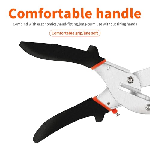 Miter Shears, 45-135 Degree Adjustable Angle Scissors, Quarter Round Cutter Tool with Spare SK5 Blades, Trunking Shears for Cutting PVC, Trim and Softwood Moulding (Not for Hardwood) - size: HD-3101 EU - Shears With Replacement Blades