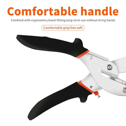 Miter Shears, 45-135 Degree Adjustable Angle Scissors, Quarter Round Cutter Tool with Spare SK5 Blades, Trunking Shears for Cutting PVC, Trim and Softwood Moulding (Not for Hardwood) - size: HD-3101 EU - Shears With Replacement Blades