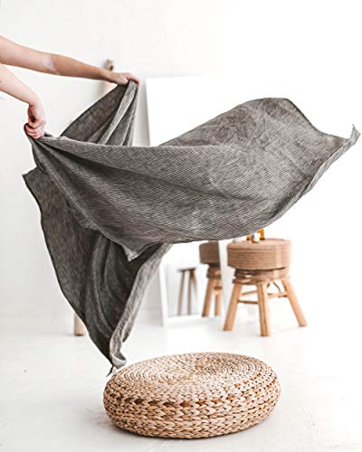 100% Linen Bath Sheet 35x70-inch Thin Waffle Weave Black-Natural XL Towel - color: Black Natural, size: Bath Sheet