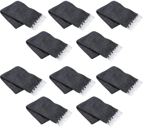 Cozumel Bulk Mexican Yoga Blanket, 10 Pack, Charcoal | Authentic Yoga Blanket Woven in Mexico - Serape Throw Blanket for Studio, Outdoor Picnic, Camping, Saddle, Bed/Home Decor - color: Charcoal